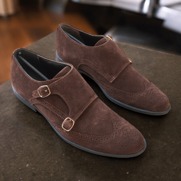 Keven Monk Shoe in Suede Leather