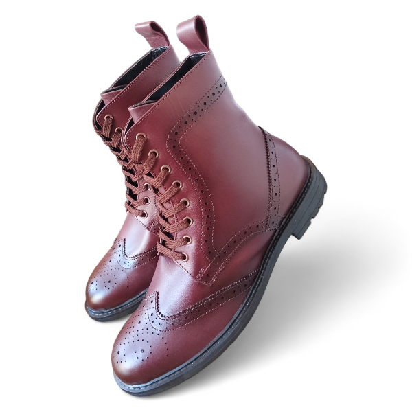 real leather brogue boot for mens