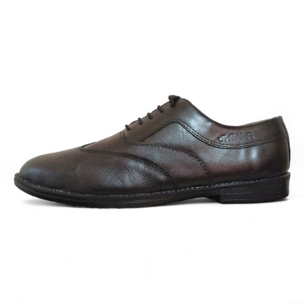 black Italian Leather Wingtip Oxford Shoe