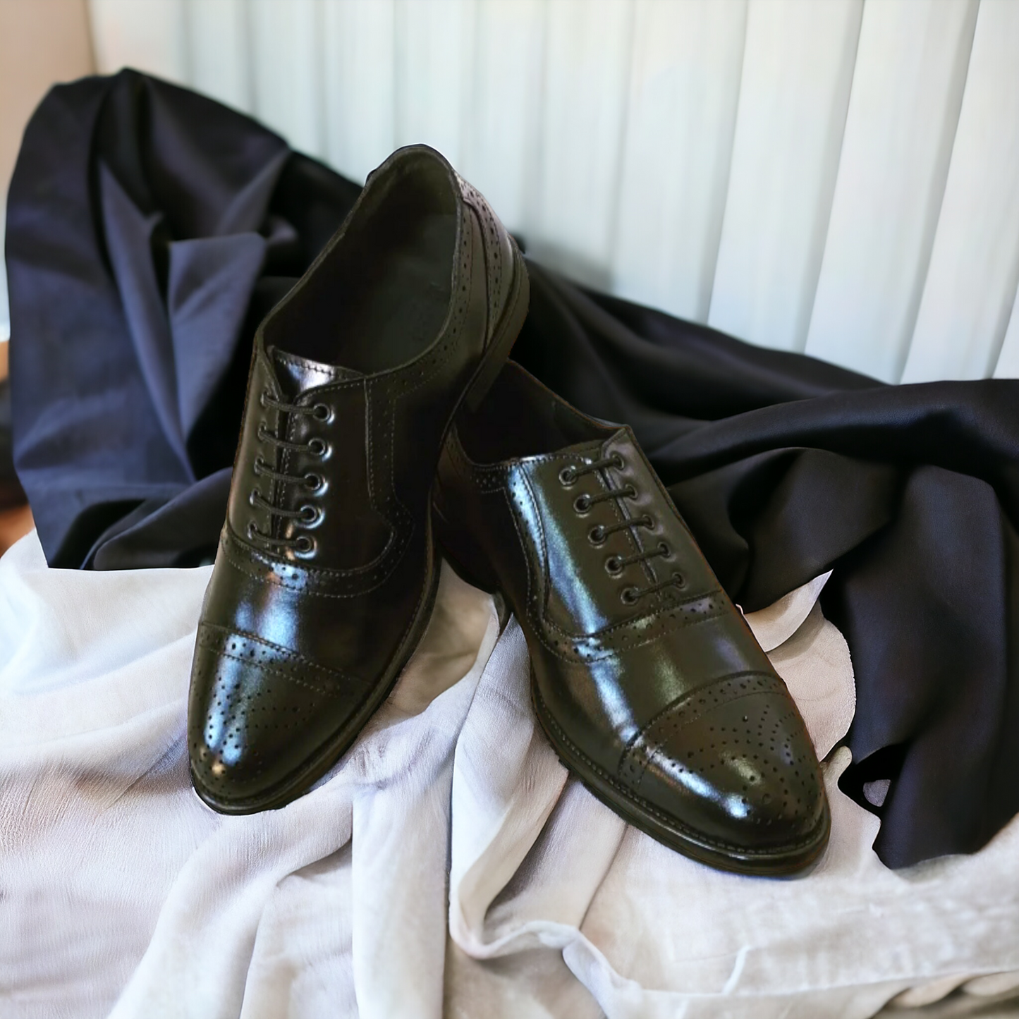 buy black leather brogue shoes men