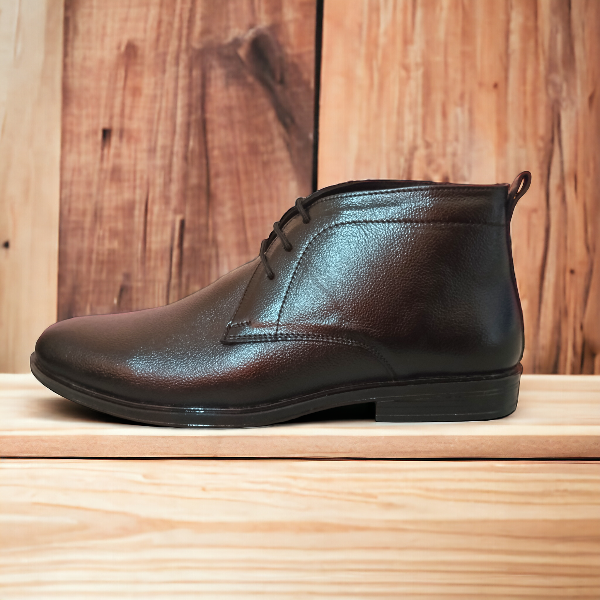 black leather chukka boot