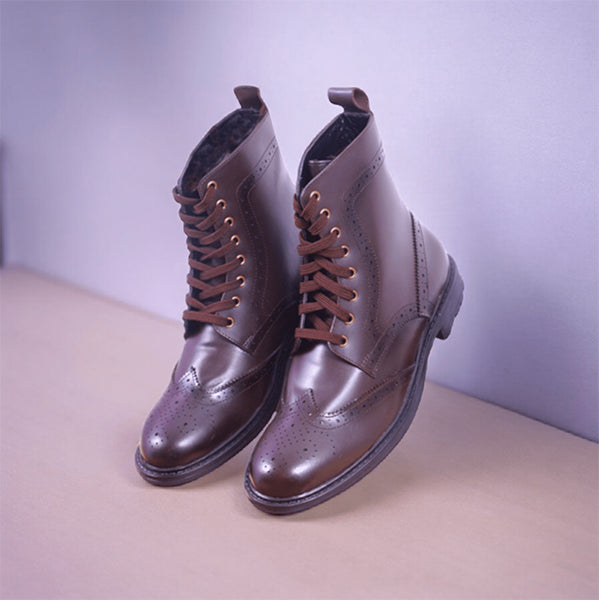 leather wingtip brogue boot