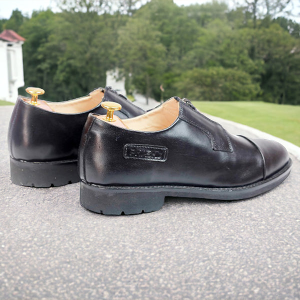 black zipper shoes for men
