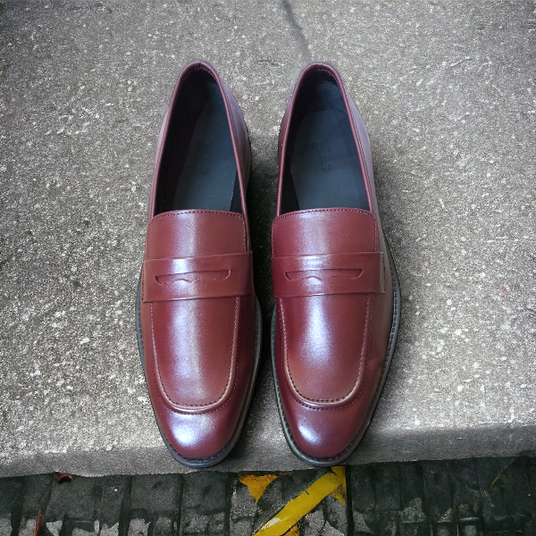 genuine leather penny slip on loafers for mens 