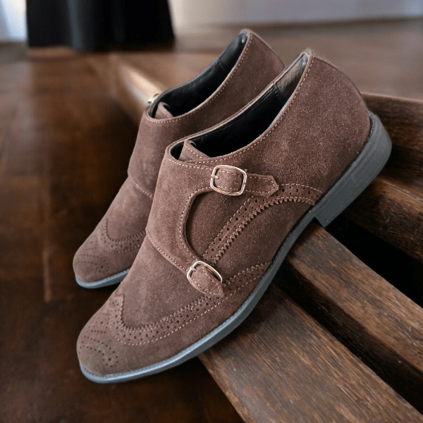 suede monk shoes for men